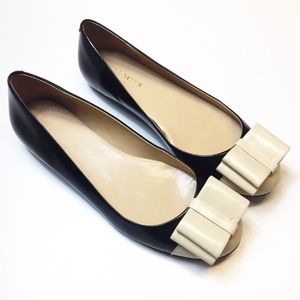 Talbots leather bow flats